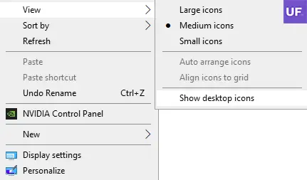 Hiding desktop icons
